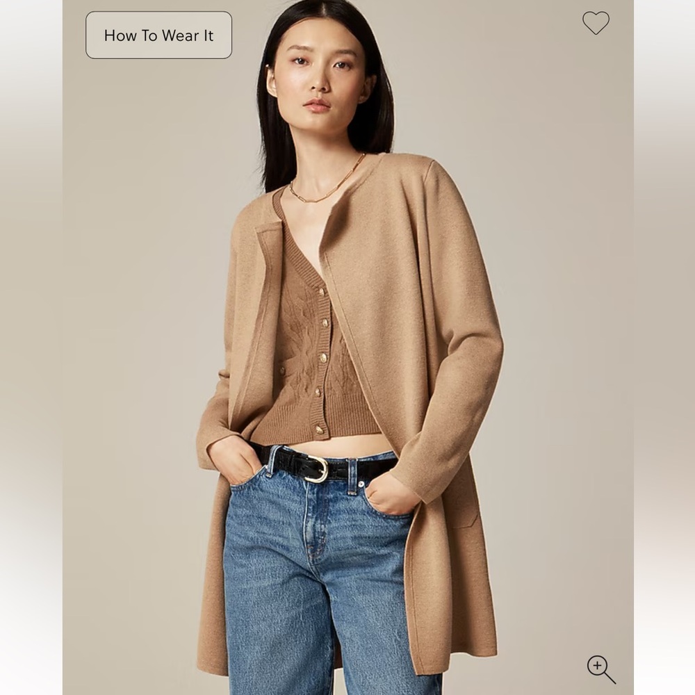 NWOT Jcrew Juliette Collarless Sweater Blazer